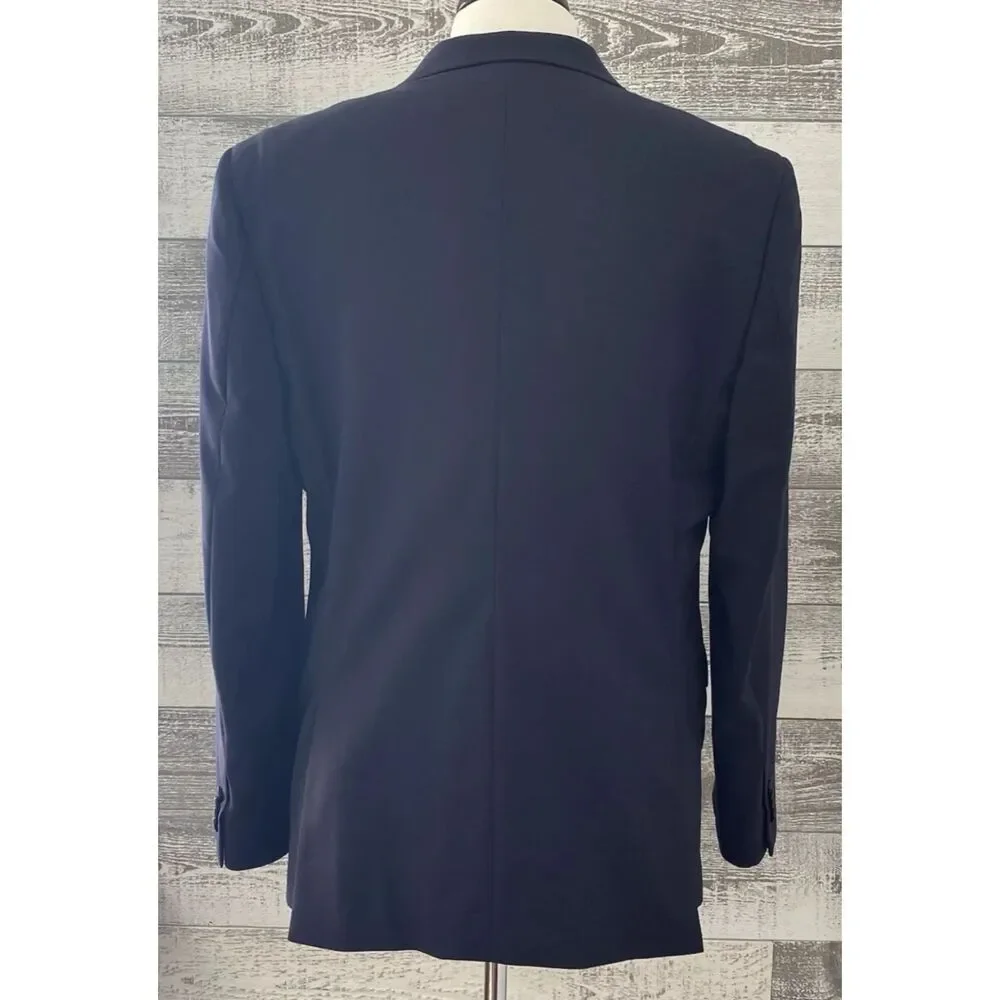 Banana Republic Navy Marzotto Slim Fit 44R Super 120s Wool Blazer Suit Jacket